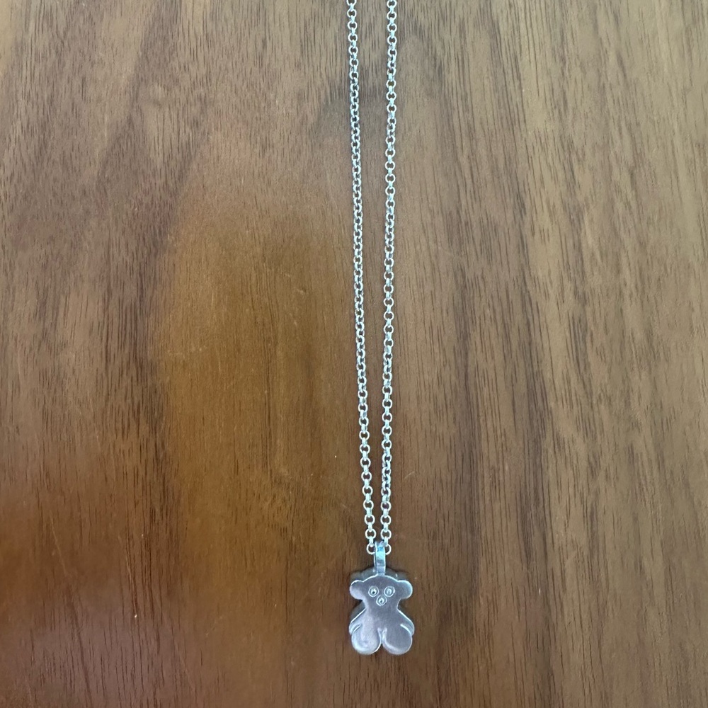 Tous pendant with diamonds and Tous chain